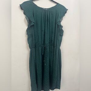 H&M Teal Midi Dress with Ruffle Detail